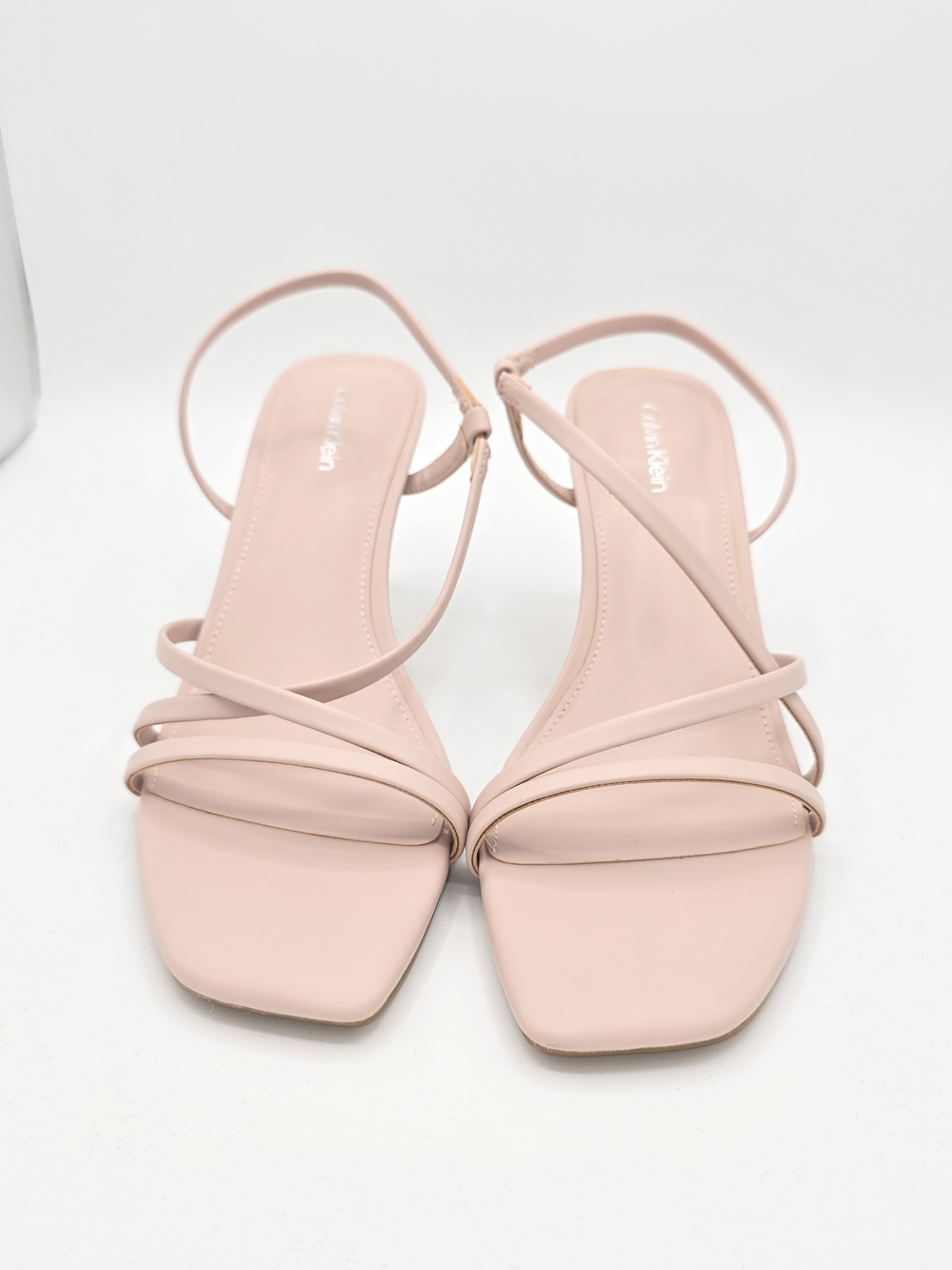NWOT Calvin Klein Sz 8.5 Pink Strappy Square-Toe Sandals Wedding Event Date Nite